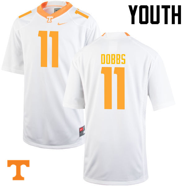 Youth #11 Joshua Dobbs Tennessee Volunteers College Football Jerseys-White